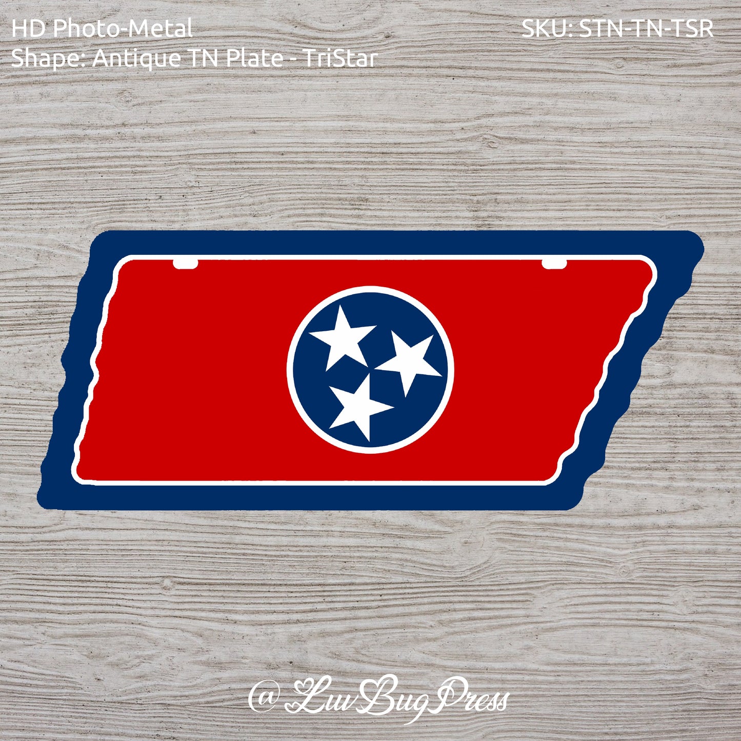 License Plate - Antique Tennessee Shape - TriStar Design