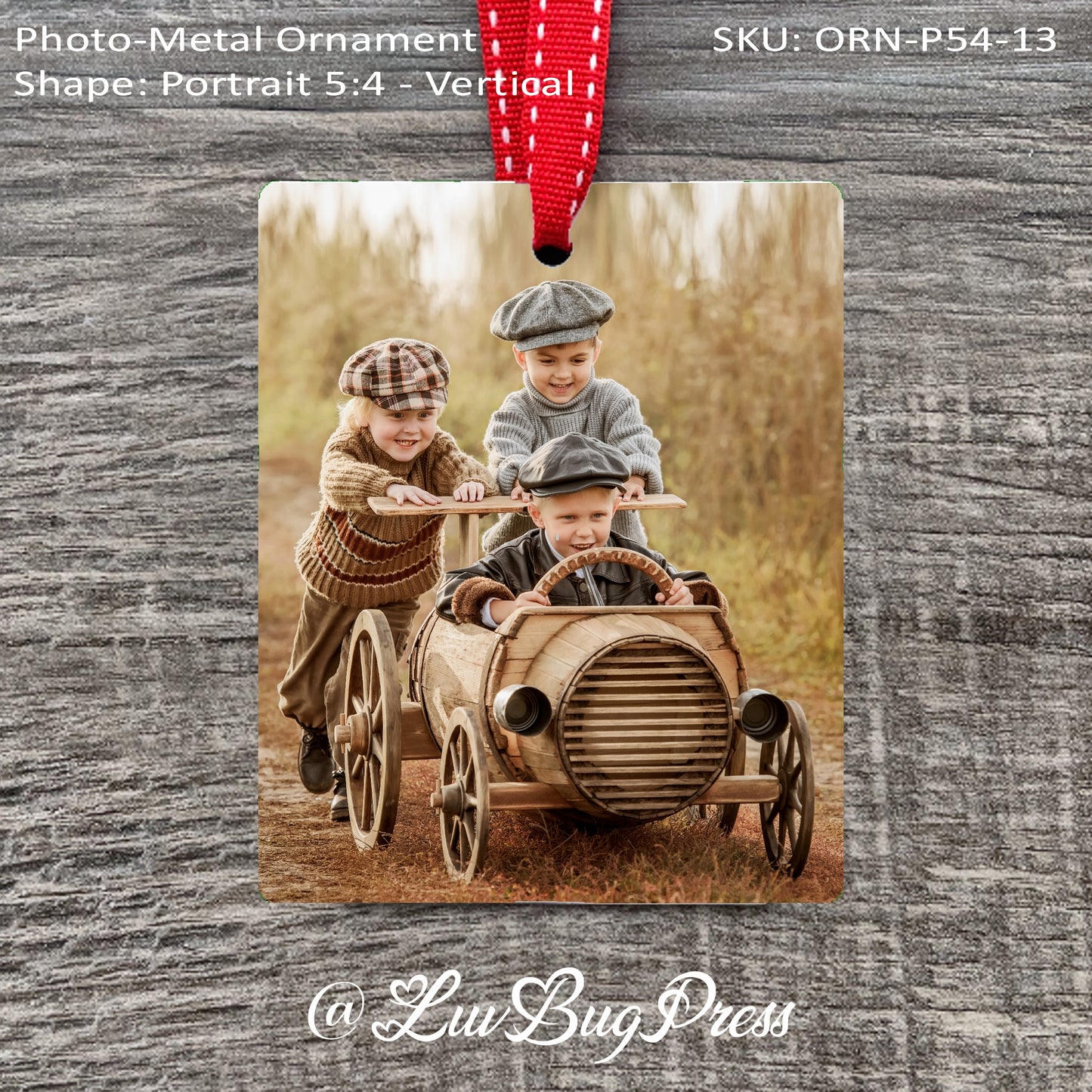 Portrait 5:4 - Vertical Photo-Metal Ornament