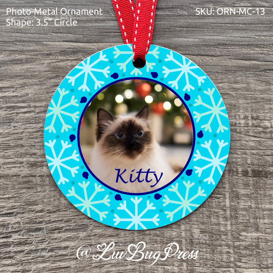 3.5" Circle Photo-Metal Ornament